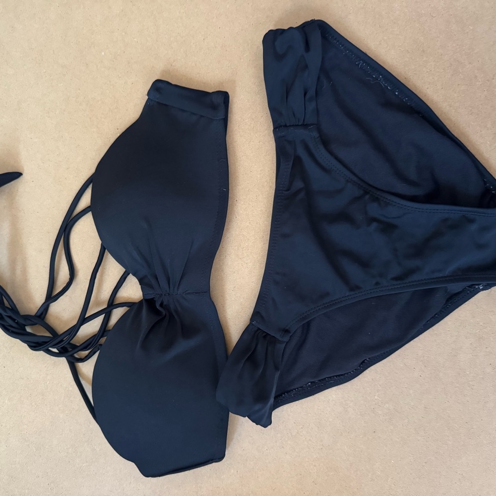 Black Strappy Bikini Set